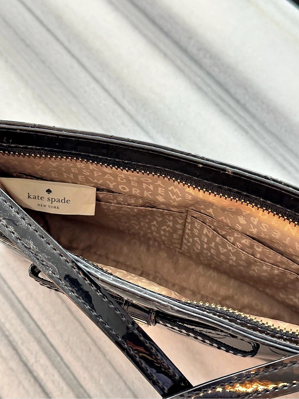 Kate Spade Camellia Street Amy Leather Crossbody Purse - Black - Picture 3 of 9
